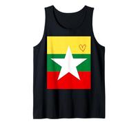 Drapeau de la Birmanie - Cœur fière du Patrimoine - Fête Nationale Débardeur