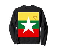 Drapeau de la Birmanie - Cœur fière du Patrimoine - Fête Nationale Sweatshirt