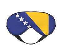 Drapeau de la Bosnie-Herzégovine - Masque doux pour les yeux - Ombrage élastique pour la nuit - Bandeau résistant à la lumière pour avion, yoga, voyage, couverture complète des yeux
