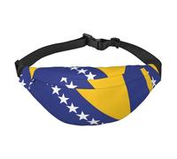 Drapeau de la Bosnie-Herzégovine Sac banane de voyage tendance, adapté pour le sport, la course à pied, le cyclisme, les voyages, la pêche, grand sac banane pour garçons,