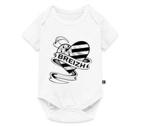 Drapeau De La Bretagne Breizh Cœur Body Manches Courtes Bébé Bio