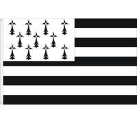 DRAPEAU DE LA BRETAGNE. GWENN HA DU BREIZH. QUALITÉ SATIN PREMIUM. DIMENSION 150X90