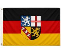 Drapeau de la Bundesland Saarland - 250 x 150 cm - Drapeau de qualité supérieure avec 3 œillets métalliques - Résistant aux intempéries, aux UV et à double couture - 100 % polyester - Drapeau pour mât