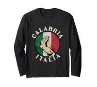 Drapeau de la Calabre Italie Vintage Heritage Iconic Hand Geste Manche Longue