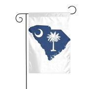 Drapeau de la Caroline du Sud imprimé carte drapeaux de jardin pour décoration extérieure, petit drapeau de cour saisonnier hiver Noël vacances décoration extérieure