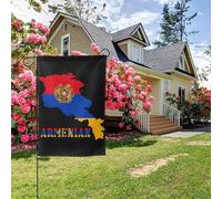 Drapeau de la carte de l'Amérique arménienne double face 28 x 40 pouces, décoration extérieure pour jardin