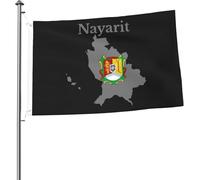 Drapeau de la carte de Nayarit, Mexique, 60 x 90 cm, drapeaux lumineux