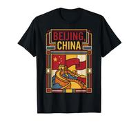 Drapeau de la Chine de Pékin - Grande Muraille - Vintage - Voyage T-Shirt