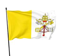 Drapeau de la Cité du Vatican 3 x 5 pieds, bannière de décoration extérieure pour jardin