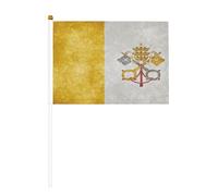 Drapeau de la Cité du Vatican Drapeau à main double face 5,5 x 8,2 pouces