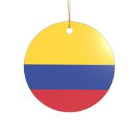 Drapeau de la Colombie - Cadeau de mariage personnalisé - Décoration de Noël en acrylique pour jeunes mariés et couples