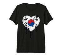 Drapeau de la Corée du Sud en Forme de cœur T-Shirt Haut de Gamme