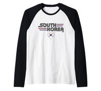 Drapeau de la Corée du Sud Love Vintage Style Country Pride Retro Art Manche Raglan