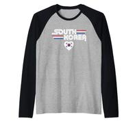 Drapeau de la Corée du Sud Love Vintage Style Country Pride Retro Art Manche Raglan