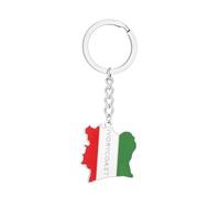 Drapeau De La Côte D'Ivoire Avec Pendentif Nom Porte-Clés - Porte-Clés Vintage En Émail, Bijoux Ethniques Et Patriotiques, Tendance Charme, Souvenir Du Pays De La Côte D'Ivoire, Accessoires Pou