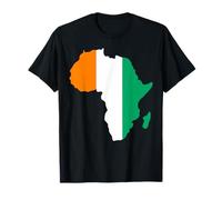 Drapeau de la Côte d'Ivoire d'amour sur la carte l'Afrique T-Shirt