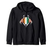 Drapeau de la Côte D'Ivoire déchiré Graphique Ivorian Pride Roots Sweat à Capuche