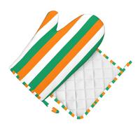 Drapeau de la Côte d'Ivoire Gant de Cuisine avec Grip en Silicone Résistant à la Chaleur Main Droite et Manique Ensemble de Maniques Antidérapantes pour Cuisine BBQ Cuisine Cuisson Griller