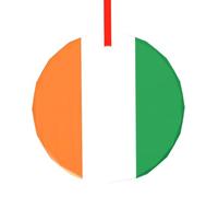Drapeau de la Côte d'Ivoire Imprimé Rond Verre Pendentif - Arbre de Noël Suspendu Ornement pour Vacances, Maison, Bureau, Noël, Pâques