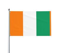 Drapeau de la Côte d'Ivoire. Imprimé sur un seul côté, 0,9 x 1,5 m, léger et fluide, adapté pour une utilisation en intérieur et en extérieur.