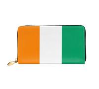 Drapeau de la Côte d'Ivoire, portefeuille pour femme, portefeuille à longue pochette, porte-cartes de crédit, porte-monnaie de voyage, noir, taille unique, Noir , Taille unique