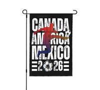 Drapeau de la Coupe du monde de football 2026 (États-Unis, Canada, Mexique) - Pays hôte - Supporters de football - Bannière double face 3,65 m x 4,50 m (12 x 18 pieds) - Sans mât