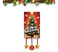 Drapeau de la cour de Noël, Happy Camping Garden, Bannière de Noël, Décoration créative de Père Noël | Décoration de vacances pour intérieur et extérieur, maison, mur, porte, terrasse, fête, chemin