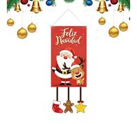 Drapeau de la cour de Noël, Happy Camping Garden, Bannière de Noël, Décoration créative de Père Noël | Décoration de vacances pour intérieur et extérieur, maison, mur, porte, terrasse, fête, chemin