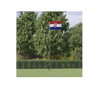 Mât Drapeau Festival National Jardin Patio Camping Extérieur Aluminium vidaXL