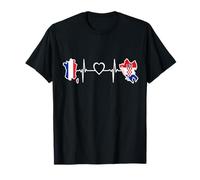 Drapeau de la Croatie France - Battement de Coeur Croatie Française T-Shirt