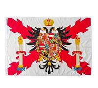 Drapeau de la Croix de Bourgogne avec aigle bicéphale - Aigle Bicéphale Croix de Saint-André - 150 x 90 cm - Drapeau Espagne Troisième écusson Empire Charles I