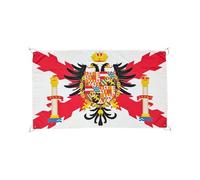 Drapeau de la croix de Bourgogne avec aigle bicéphale - Aigle bicéphale Croix de Saint-André - 150 x 90 cm - Drapeau de l'Espagne Troisième écusson Empire Charles I pour Balcon avec 4 œillets et 4