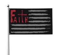 Drapeau de la croix de foi avec le drapeau des États-Unis 3x5 pieds avec deux œillets en laiton, double couture, couleur vive, anti-décoloration