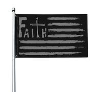 Drapeau de la croix de foi avec le drapeau des États-Unis 3x5 pieds avec deux œillets en laiton, double couture, couleur vive, anti-décoloration
