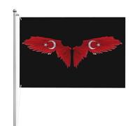Drapeau De La Fierté Aile Turque Turcs Amusant Bannière Décorative Double Face Drapeaux De Jardin Pour Ferme Intérieur Maison 3X5 Ft