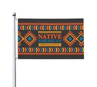 Drapeau de la fierté autochtone pour le Mois du patrimoine amérindien, drapeau extérieur double face, bannière, drapeau de jardin, décoration de cour avec œillets en laiton, 90 x 150 cm