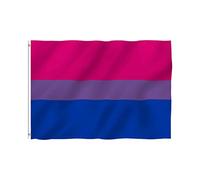 Drapeau de la fierté bisexuelle 90x150 cm, drapeau bisexuel en polyester, couleur vive, résistant à la décoloration, double couture avec œillets en laiton