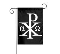 Drapeau De La Fierté Chi Rho Les Deux Premières Lettres Du Mot Grec Double Face Drapeaux Décoratif Uv Fade Résistant Bannière Pour Patio Balcon Fête 12X18 Inch