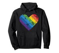 Drapeau de la fierté gaie des Lesbiennes LGBT Cœur d'époque Sweat à Capuche
