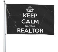 Drapeau De La Fierté Gardez Votre Calme, Je Suis Votre Agent Immobilier À Double Tranchant Double Face Bannière Suspendre Drapeau Pour Pelouse Patio Maison 3X5 Ft