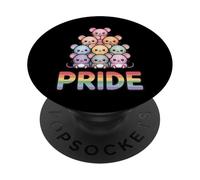 Drapeau de la fierté Gay de la Souris Arc-en-Ciel PopSockets PopGrip Adhésif