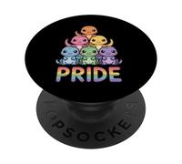 Drapeau de la fierté Gay des lézards - Arc-en-Ciel - Mois - Alliés empilés PopSockets PopGrip Adhésif