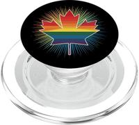 Drapeau de la fierté Gay du Canada - Feuille d'érable - Arc-en-Ciel - LGBT PopSockets PopGrip pour MagSafe