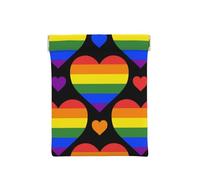 Drapeau de la fierté Gay Rainbow Hearts, Sac de Rangement pour Femmes, Portefeuille supérieur à Presser, Petit Porte-Monnaie, Pochette de Changement