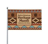 Drapeau de la fierté indigène du mois du patrimoine amérindien 0,9 x 1,5 m d'un côté extérieur ferme cour signe jardin décoratif drapeau avec œillets en laiton