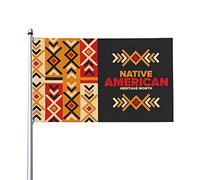 Drapeau de la fierté indigène du mois du patrimoine amérindien 0,9 x 1,5 m d'un côté extérieur ferme cour signe jardin décoratif drapeau avec œillets en laiton