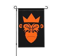 Drapeau De La Fierté Le Visage Du Roi Singe Double Face Drapeau De Bienvenue Durable Bannière Pour Maison Vacances D'Intérieur 12X18 Inch