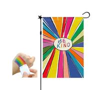 Drapeau de la fierté « Love Wins » - Petit drapeau décoratif de jardin - LGBTQ - Cœurs - Pelouse - Décoration extérieure - Double face - 30,5 x 45,7 cm (I)