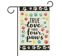 Drapeau De La Fierté Maison et animaux de compagnie Le véritable amour a | quatre pattes Bannière de Cour 12x18 Inch Double Face Drapeaux de Jardin Suspendre Bannière décorative pour Pelouse