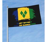 Drapeau De La Fierté Saint-Vincent-Et-Les-Grenadines Vintage Uv Fade Résistant Bannière Décorative Double Face Décoration De Drapeau Pour Balcon Ferme Patio 3X5 Ft